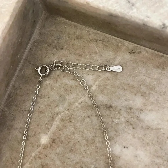 925 Sterling Silver Bow Necklace Bow Pendant Necklace Simple Dainty Necklace - Picture 4 of 4